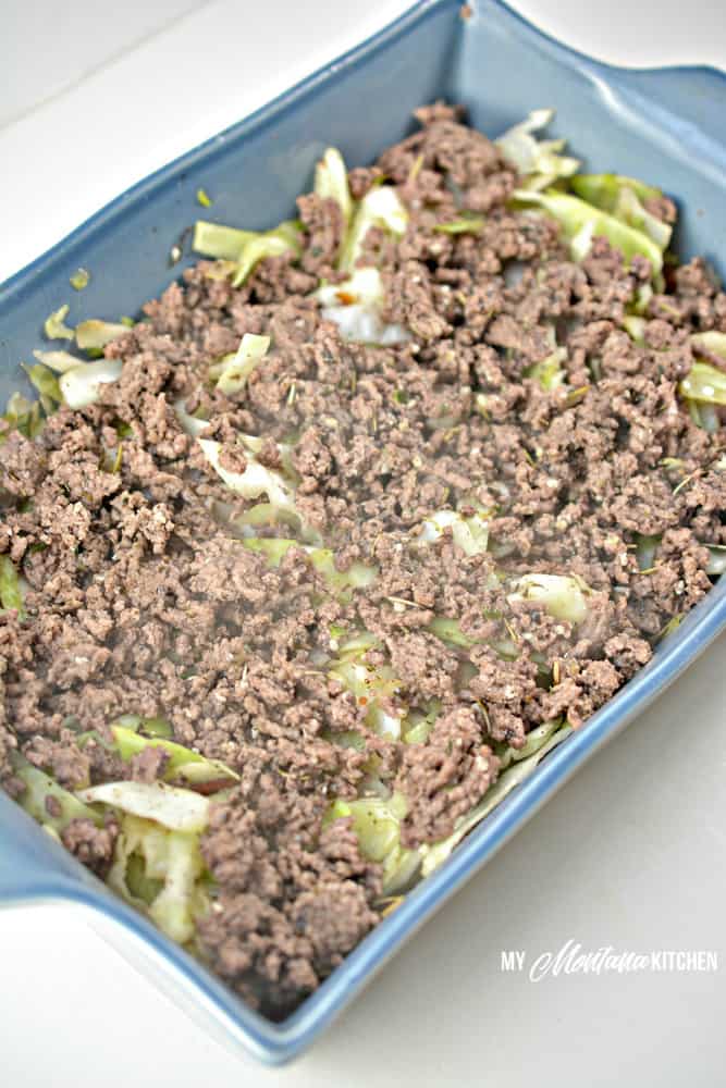 topping casserole with beef